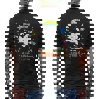 クレヨンしんちゃん Happyシロ フラワーリング メンズTシャツ バックプリント - Kawaiitshirt