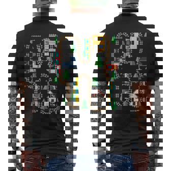 クールなプレイマット 電車線路 かわいい機関車 幼児 メンズTシャツ バックプリント - Kawaiitshirt