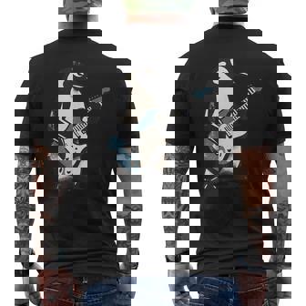 クールなペンギン ギターを弾く 音楽愛好家 ペンギン ギター 面白い メンズTシャツ バックプリント - Kawaiitshirt