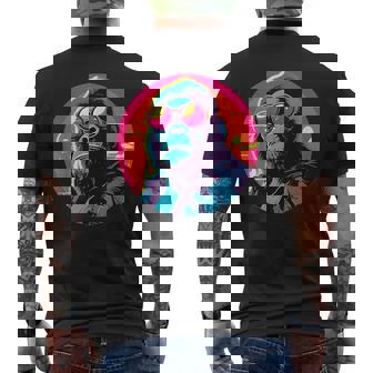 クールゴリラ サングラス付き サンセット ゴリラ メンズTシャツ バックプリント - Kawaiitshirt