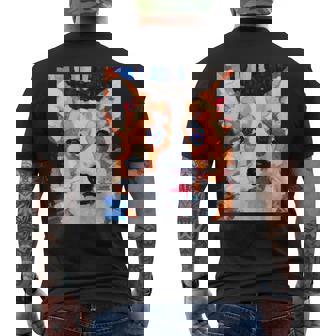 コーギー・ポートレート キュビズム・アート メンズTシャツ バックプリント - Kawaiitshirt