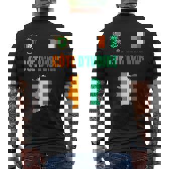コートジボワール国旗 コートジボワール地図 メンズTシャツ バックプリント - Kawaiitshirt
