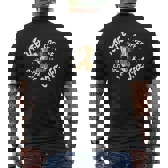 コーヒーシェットランド・シープドッグ犬 メンズTシャツ バックプリント - Kawaiitshirt