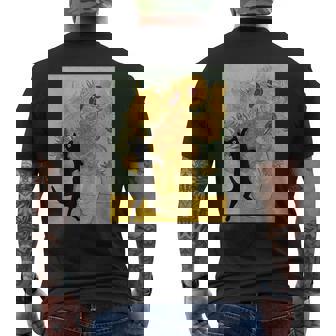 ゴッホ ひまわり 面白い 猫 アート 絵画 メンズTシャツ バックプリント - Kawaiitshirt