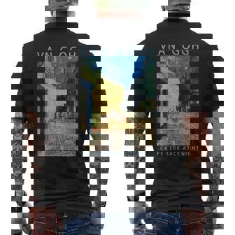 ゴッホ 面白いtシャツ アート 夜のカフェテラス 印象派 絵画 メンズ レディース 面白い 服 美術 油彩画 長袖tシャツ メンズTシャツ バックプリント - Kawaiitshirt