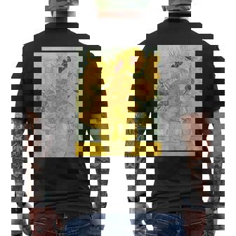 ゴッホのひまわりアートアーティスト向け メンズTシャツ バックプリント - Kawaiitshirt