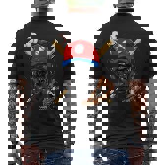 ゴリラ野球 ゴリララバーズ 野球選手 メンズTシャツ バックプリント - Kawaiitshirt