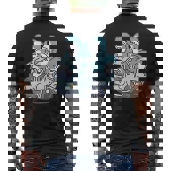 サメがたくさんトラックに 長袖tシャツ メンズTシャツ バックプリント - Kawaiitshirt