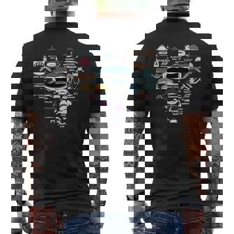 サメの識別 サメの顔 サメのハート 長袖tシャツ メンズTシャツ バックプリント - Kawaiitshirt