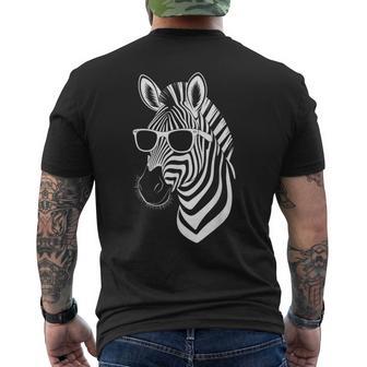 サングラス付きゼブラ おもしろゼブラ メンズTシャツ バックプリント - Kawaiitshirt