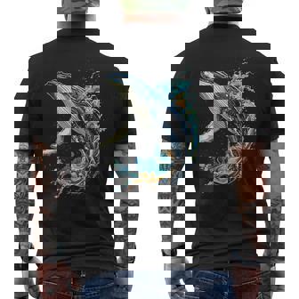 ザトウクジラ 動物 グラフィック イラスト ザトウクジラ メンズTシャツ バックプリント - Kawaiitshirt