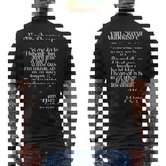 シェイクスピアの名言 To Thine Ownelf Be True Hamlet メンズTシャツ バックプリント - Kawaiitshirt