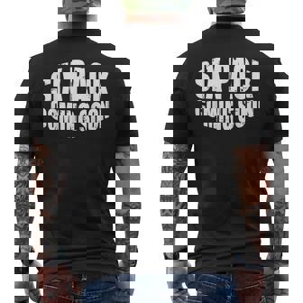 シックスパックは近日公開予定ix Pack Comingoon メンズTシャツ バックプリント - Kawaiitshirt