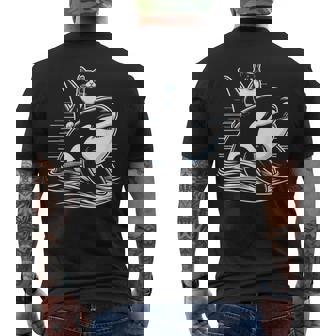 シャチに乗る猫 ファニー メンズTシャツ バックプリント - Kawaiitshirt