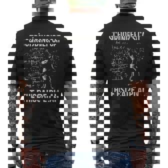 シュレーディンガーの猫 脱出計画 物理ジョーク 長袖tシャツ メンズTシャツ バックプリント - Kawaiitshirt