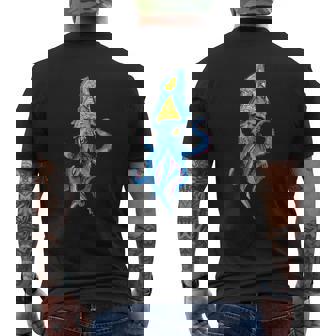 シュールリアルブルーイカ メンズTシャツ バックプリント - Kawaiitshirt