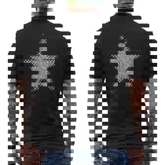 シルバー 星 5つの突起 メンズTシャツ バックプリント - Kawaiitshirt