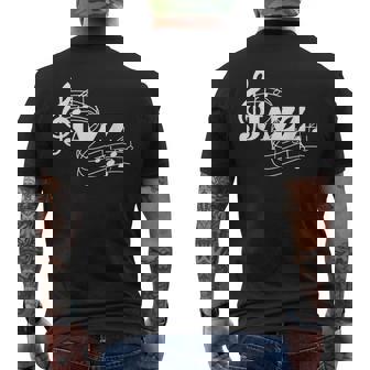 ジャズミュージシャン 楽譜 ジャズノート メンズTシャツ バックプリント - Kawaiitshirt