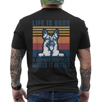 ジャーマンシェパード ギフト メンズ レディース 犬 父 母 ジャーマンシェパード メンズTシャツ バックプリント - Kawaiitshirt