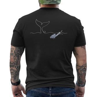 ジンベイザメ、ダイバー メンズTシャツ バックプリント - Kawaiitshirt