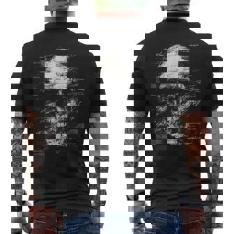 スカルアートグラフィックテキストモチーフドクロ メンズTシャツ バックプリント - Kawaiitshirt