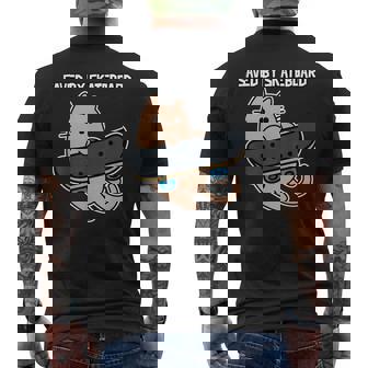 スケートボード猫sk8スケートボードで保存 メンズTシャツ バックプリント - Kawaiitshirt