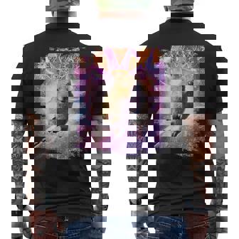 スペースギャラクシーquokka ワラビー ピザ付き メンズTシャツ バックプリント - Kawaiitshirt