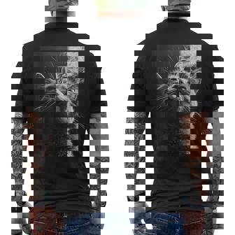 スモーキング 猫 ミーム 大人 ユーモア ノベルティ グラフィック メンズTシャツ バックプリント - Kawaiitshirt