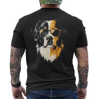 セントバーナード 犬 グラフィック ペット アートワーク セントバーナード メンズTシャツ バックプリント - Kawaiitshirt