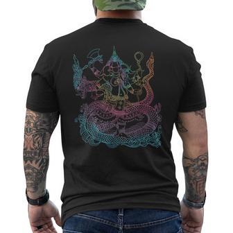 タイダイ ガネーシュ シバ インド 神 スピリチュアル メンズTシャツ バックプリント - Kawaiitshirt