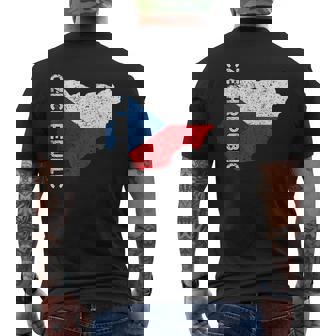 チェコ共和国 チェコ 国旗 チェコ ルーツ 地図 チェコ プライド メンズTシャツ バックプリント - Kawaiitshirt
