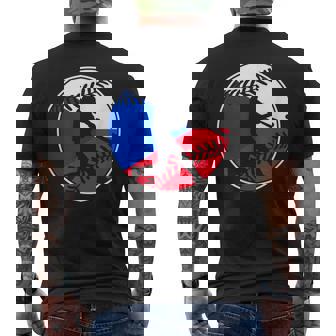 チェコ国旗 野球ヒッター チェコ国旗 メンズTシャツ バックプリント - Kawaiitshirt