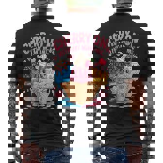 チェリー・オン・ウィズ・マイ・ミニ・ミー・アイスクリーム・ラブ メンズTシャツ バックプリント - Kawaiitshirt