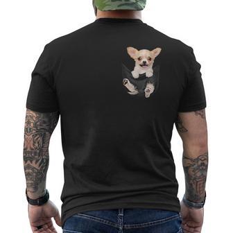 チワワ愛好家のためのあなたのポケットの中の面白いチワワ メンズTシャツ バックプリント - Kawaiitshirt