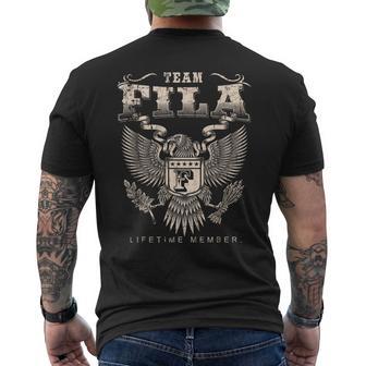 チーム・フィラ・ライフタイム・メンバー-フィラ・ネーム メンズTシャツ バックプリント - Kawaiitshirt
