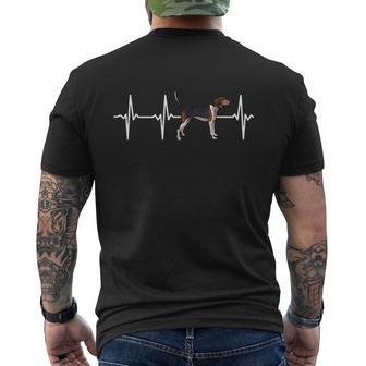 ツリーイング・ウォーカー・クーンハウンド・ハートビート・ラブ・マイ・ドッグ メンズTシャツ バックプリント - Kawaiitshirt