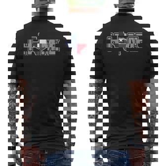 テキサスシャツ テキサスはホーム、ローンスター州の地図 メンズTシャツ バックプリント - Kawaiitshirt