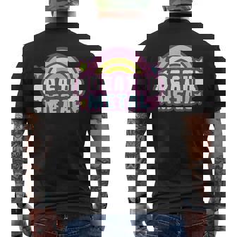 デスメタルレインボー メンズTシャツ バックプリント - Kawaiitshirt