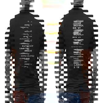 トラウトの種類 魚種おかしな釣り メンズTシャツ バックプリント - Kawaiitshirt