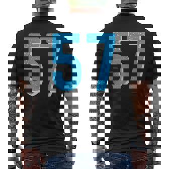 ナンバー 57 スポーツブルーナンバー メンズTシャツ バックプリント - Kawaiitshirt