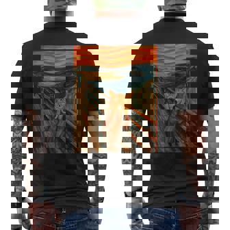 ニャンコの叫び 面白い 猫 ムンクの叫び パロディ おもしろ 服 おもしろグッズ ネタ 長袖tシャツ メンズTシャツ バックプリント - Kawaiitshirt