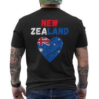 ニュージーランド国旗 ホリデーハート ニュージーランド国旗 メンズTシャツ バックプリント - Kawaiitshirt