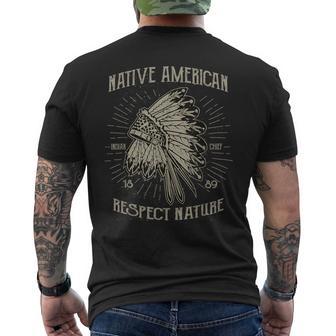 ネイティブアメリカン チーフ ネイティブアメリカンとインディアン メンズTシャツ バックプリント - Kawaiitshirt