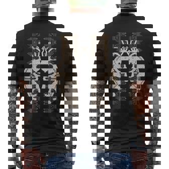 ネイティブアメリカン ココペリミュージシャンツインズ ボーダー2 楽しい メンズTシャツ バックプリント - Kawaiitshirt