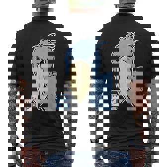 ハシビロコウさん『フル ビッグプリント』青い鳥【どうぶつフレンズ】ゆるくて かわいい 動物園の生き物 イラスト メンズTシャツ バックプリント - Kawaiitshirt