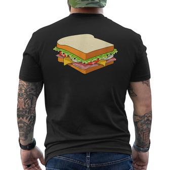 ハム&チーズサンドイッチ メンズTシャツ バックプリント - Kawaiitshirt