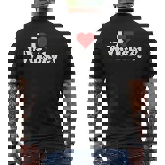 ハートウイスキーウイスキーが大好き メンズTシャツ バックプリント - Kawaiitshirt