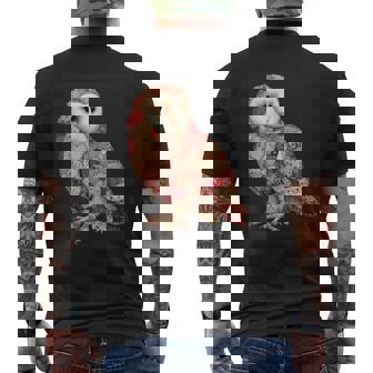 ハート柄の奇抜なパッチワークフクロウ メンズTシャツ バックプリント - Kawaiitshirt