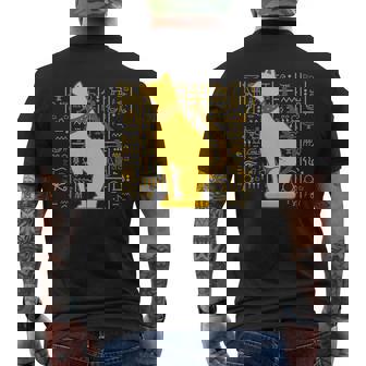 バステット 古代エジプト 猫 神 ヒエログリフ グラフィックアート 恋人 メンズTシャツ バックプリント - Kawaiitshirt