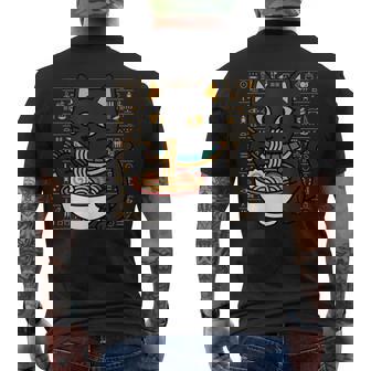 バストキャット ラーメン エジプト エジプト神話 女神バステット メンズTシャツ バックプリント - Kawaiitshirt